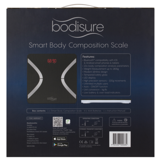 BodiSure BBC100 Smart Body Composition Scales – Black