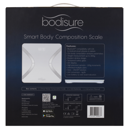 BodiSure BBC100 Smart Body Composition Scales – White
